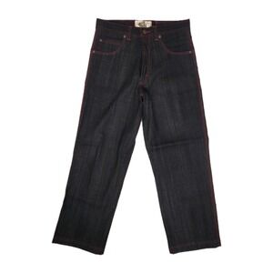 Rich Kid Y2K Vintage Men Size 34x32 Loose Fit Wide Leg Baggy Red Contrast Stitch